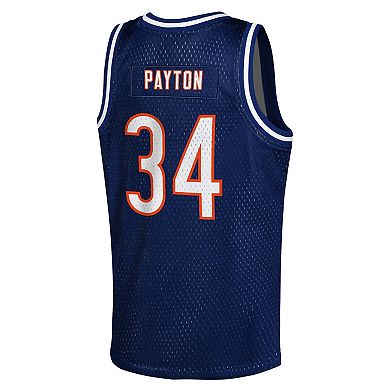 Youth Mitchell & Ness Walter Payton Navy Chicago Bears Retired Player NFL Basketball Fashion Jersey