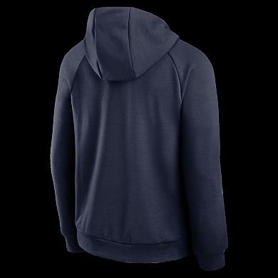 Men's Nike Navy West Virginia Mountaineers 2025 Courtside Basketball Practice Raglan Dri-FIT Hoodie