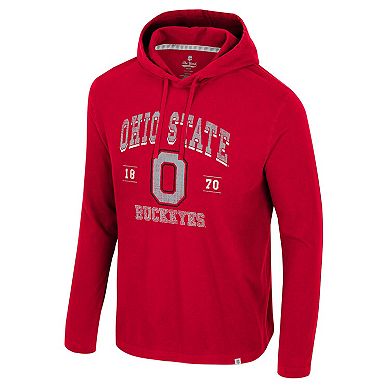 Men's Colosseum Scarlet Ohio State Buckeyes Simoleans Washed Hoodie