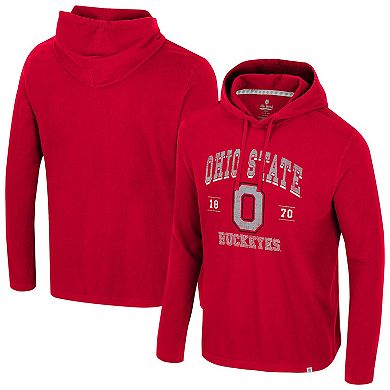 Men's Colosseum Scarlet Ohio State Buckeyes Simoleans Washed Hoodie