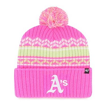 Youth '47 Pink Athletics Polar Vortex Cuffed Knit Hat with Pom