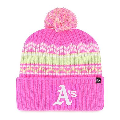 Youth '47 Pink Athletics Polar Vortex Cuffed Knit Hat with Pom