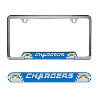 Logo Brands Los Angeles Chargers Embossed License Plate Frame