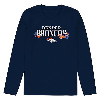 Toddler Outerstuff Navy Denver Broncos Chestnut Holiday Sleep Set