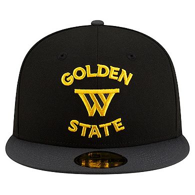 Men's New Era Black Golden State Warriors Statement Edition Jersey Hook 59Fifty Fitted Hat