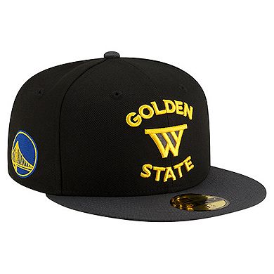 Men's New Era Black Golden State Warriors Statement Edition Jersey Hook 59Fifty Fitted Hat