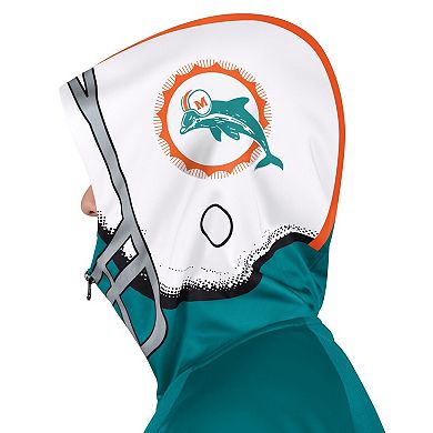 Men's Pro Player Aqua/Coral Miami Dolphins Retro Helmet Full-Zip Hooded Track Jacket