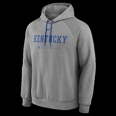 Men's Nike Gray Kentucky Wildcats 2025 Courtside Basketball Practice Raglan Dri-FIT Hoodie