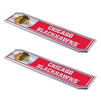 Logo Brands Chicago Blackhawks 2-Pack Embossed Truck Emblem Set