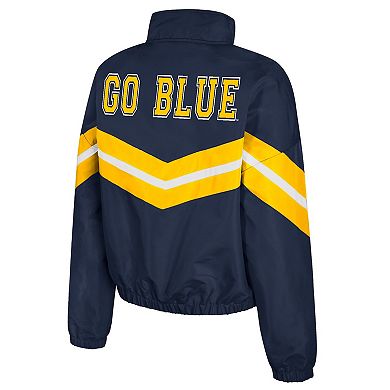 Women's Colosseum Navy Michigan Wolverines Thin Ice Full-Zip Windbreaker