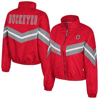 Women's Colosseum Scarlet Ohio State Buckeyes Thin Ice Full-Zip Windbreaker