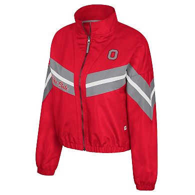 Women's Colosseum Scarlet Ohio State Buckeyes Thin Ice Full-Zip Windbreaker