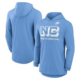 Men's Nike Carolina Blue North Carolina Tar Heels Legacy Tri-Blend Dri-FIT Long Sleeve Hoodie T-Shirt