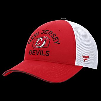 Men's Fanatics Red/White New Jersey Devils Authentic Pro Rink Adjustable Trucker Hat