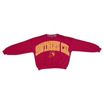 Women's Pressbox Cardinal USC Trojans Oversized Janice Waist-Length Sweatshirt
