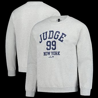 Unisex BreakingT Aaron Judge Heather Gray New York Yankees Player Name & Number Sweatshirt