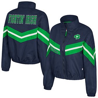 Women's Colosseum Navy Notre Dame Fighting Irish Thin Ice Full-Zip Windbreaker