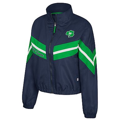 Women's Colosseum Navy Notre Dame Fighting Irish Thin Ice Full-Zip Windbreaker