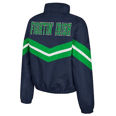 Women's Colosseum Navy Notre Dame Fighting Irish Thin Ice Full-Zip Windbreaker