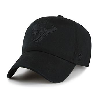 Men's '47 Black Houston Texans Tonal Clean Up Adjustable Hat