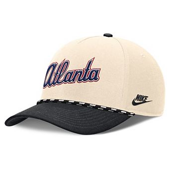 Men's Nike Natural/Black Atlanta Braves Cooperstown Collection Rise Adjustable Hat