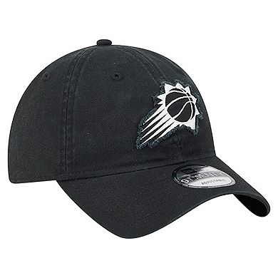 Men's New Era Black Phoenix Suns Stamp Fabric Applique 9TWENTY Adjustable Hat