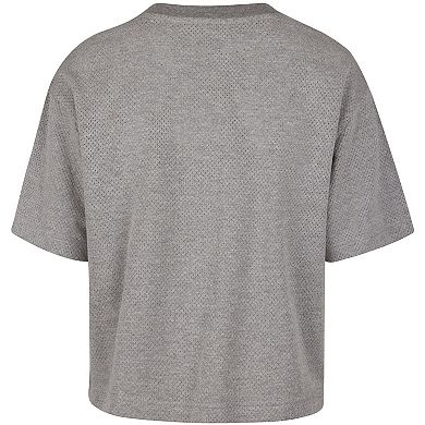 Women's '47 Gray Golden State Warriors Pivot Drop Needle Cropped T-Shirt