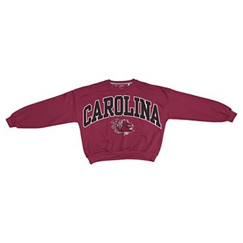 Women's Pressbox Garnet South Carolina Gamecocks Oversized Janice Waist-Length Sweatshirt