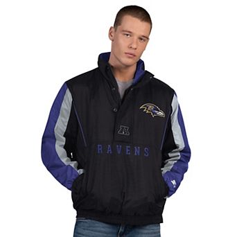 Men's Starter Black Baltimore Ravens Thursday Night Gridiron Half-Zip Jacket