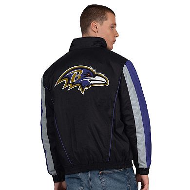 Men's Starter Black Baltimore Ravens Thursday Night Gridiron Half-Zip Jacket