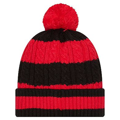 Women's New Era Red Kansas City Chiefs Braided Cuffed Knit Hat with Pom