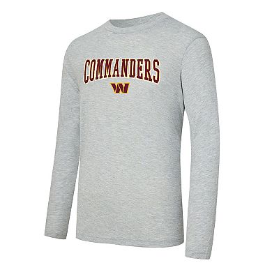 Men's Concepts Sport Burgundy/Heather Gray Washington Commanders Regulate Long Sleeve T-Shirt and Plaid Pant Set
