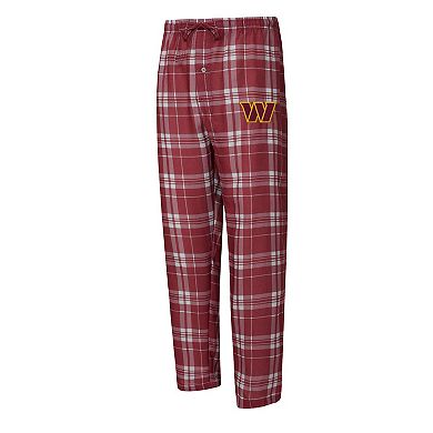 Men's Concepts Sport Burgundy/Heather Gray Washington Commanders Regulate Long Sleeve T-Shirt and Plaid Pant Set