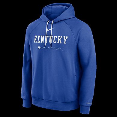 Men's Nike Royal Kentucky Wildcats 2025 Courtside Basketball Practice Raglan Dri-FIT Hoodie