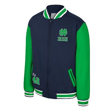 Youth Colosseum Navy Notre Dame Fighting Irish Grand Tour Full-Zip Bomber Jacket