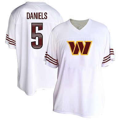 Women's Fanatics Jayden Daniels White Washington Commanders Plus Size Fashion Jersey