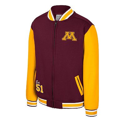 Youth Colosseum Maroon Minnesota Golden Gophers Grand Tour Full-Zip Bomber Jacket
