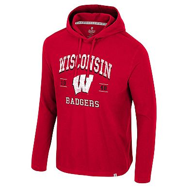 Men's Colosseum Red Wisconsin Badgers Simoleans Washed Hoodie