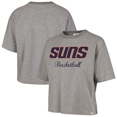 Women's '47 Gray Phoenix Suns Pivot Drop Needle Cropped T-Shirt