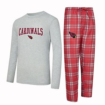 Men's Concepts Sport Cardinal/Heather Gray Arizona Cardinals Regulate Long Sleeve T-Shirt and Plaid Pant Set