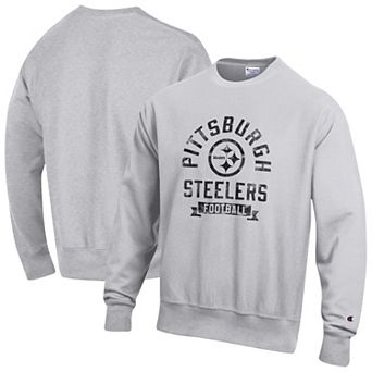 Men's Champion Heather Gray Pittsburgh Steelers Reverse Weave Fleece Pullover Sweatshirt