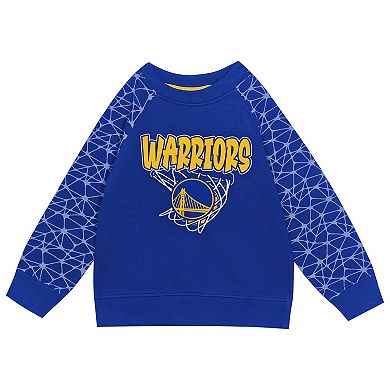 Toddler Outerstuff Royal Golden State Warriors Nothing But Net Fleece Sweatshirt & Pants Set