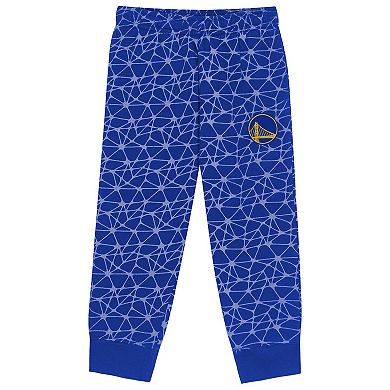 Toddler Outerstuff Royal Golden State Warriors Nothing But Net Fleece Sweatshirt & Pants Set