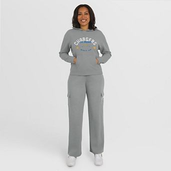 Women's WEAR by Erin Andrews Gray Los Angeles Chargers Waffle-Knit Long Sleeve Hooded Shirt & Pants Lounge Set