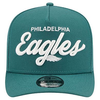 Men's New Era Midnight Green Philadelphia Eagles Local Play A-Frame 9FIFTY Snapback Hat