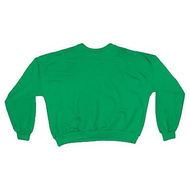 Women's Pressbox Green Oregon Ducks Oversized Janice Waist-Length Sweatshirt