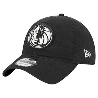 Men's New Era Black Dallas Mavericks Stamp Fabric Applique 9TWENTY Adjustable Hat