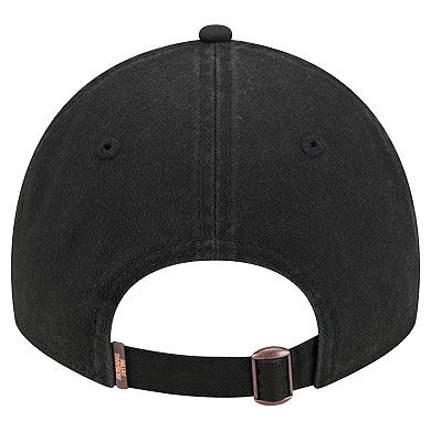 Men's New Era Black Dallas Mavericks Stamp Fabric Applique 9TWENTY Adjustable Hat