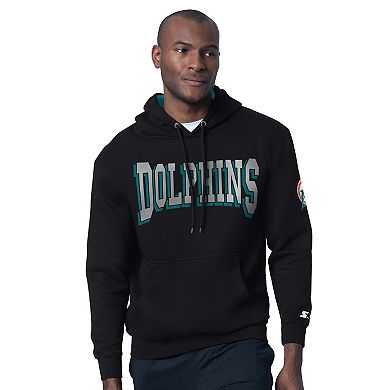 Men's Starter Black Miami Dolphins Thursday Night Gridiron Hoodie with Vintage Logo