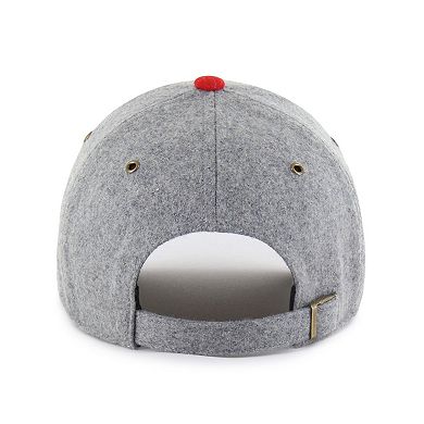 Men's '47 Gray/Red Los Angeles Angels Golden Age Wool Clean Up Adjustable Hat